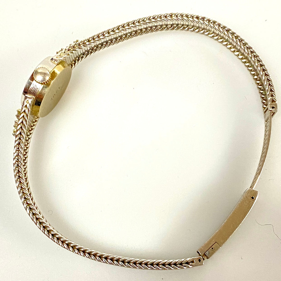 u876 RADO Vintage Swiss Made 18k White Gold Mechanical .09cts. Diamond Wrist Watch