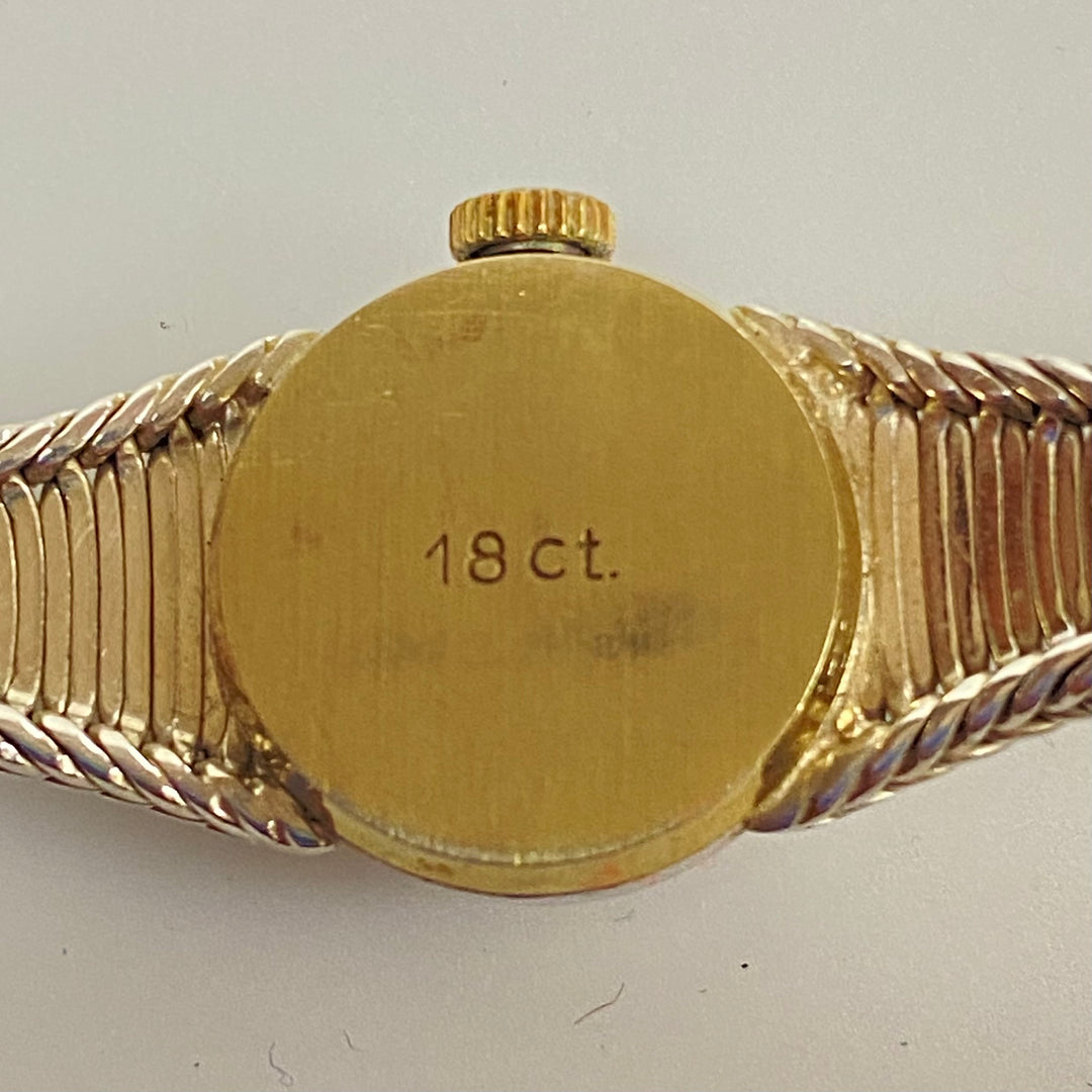 u876 RADO Vintage Swiss Made 18k White Gold Mechanical .09cts. Diamond Wrist Watch