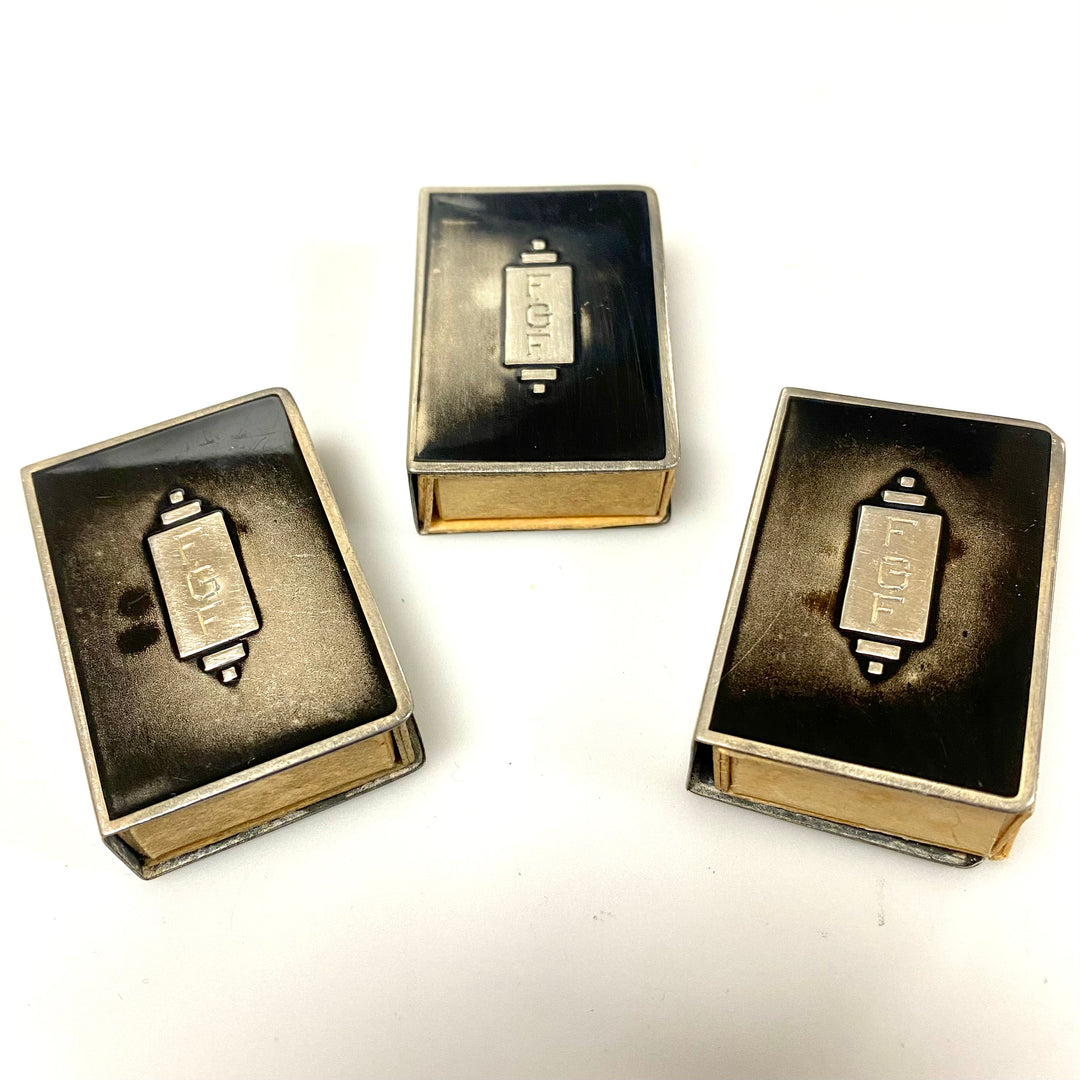 u886 Vintage Sterling Silver Jewish Torah Match Box Holder Lot of 3 Collectibles