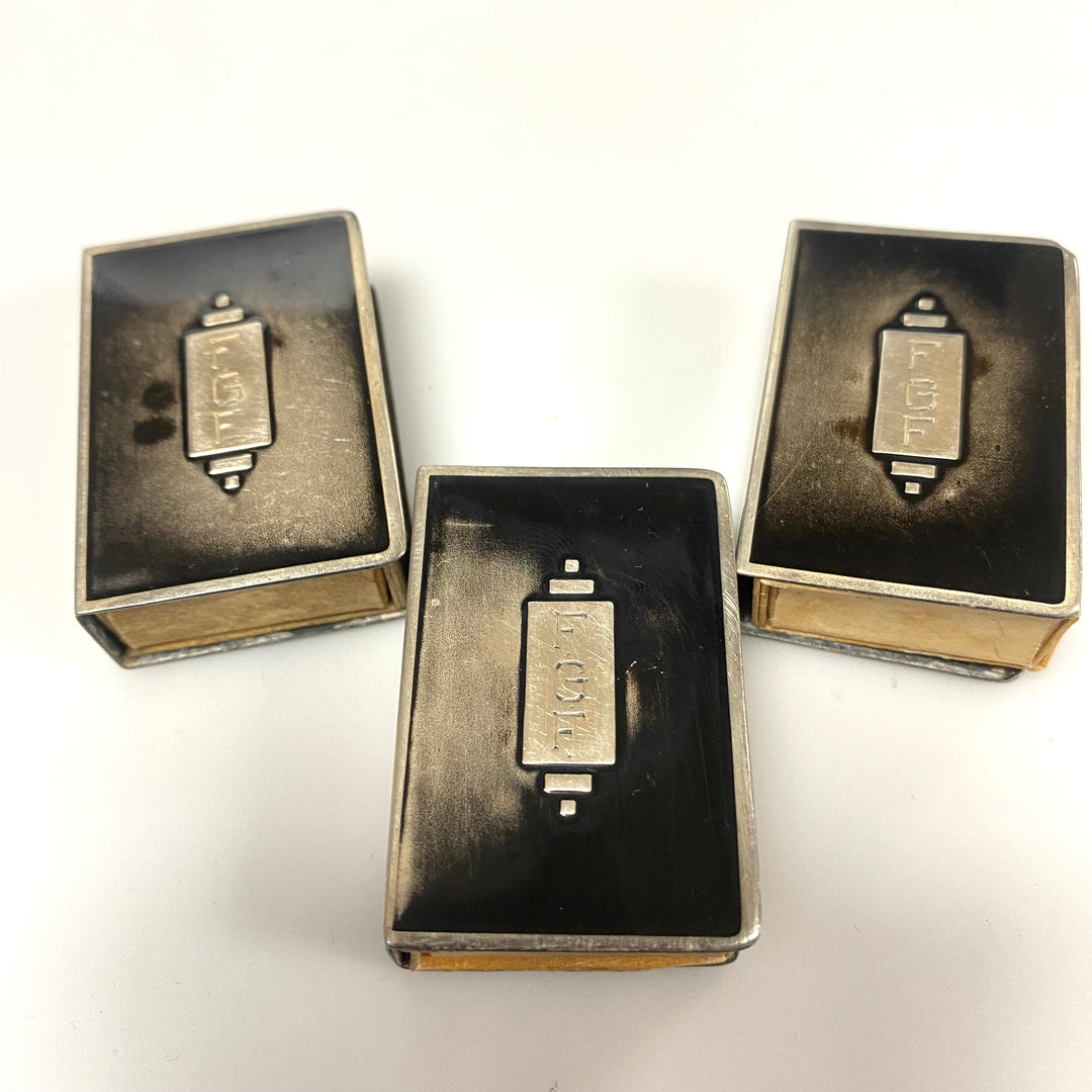u886 Vintage Sterling Silver Jewish Torah Match Box Holder Lot of 3 Collectibles