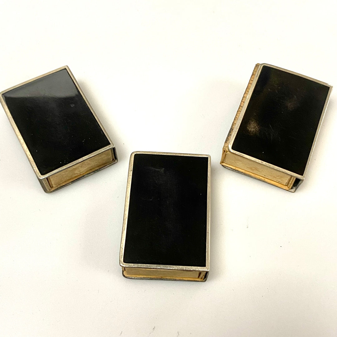 u886 Vintage Sterling Silver Jewish Torah Match Box Holder Lot of 3 Collectibles