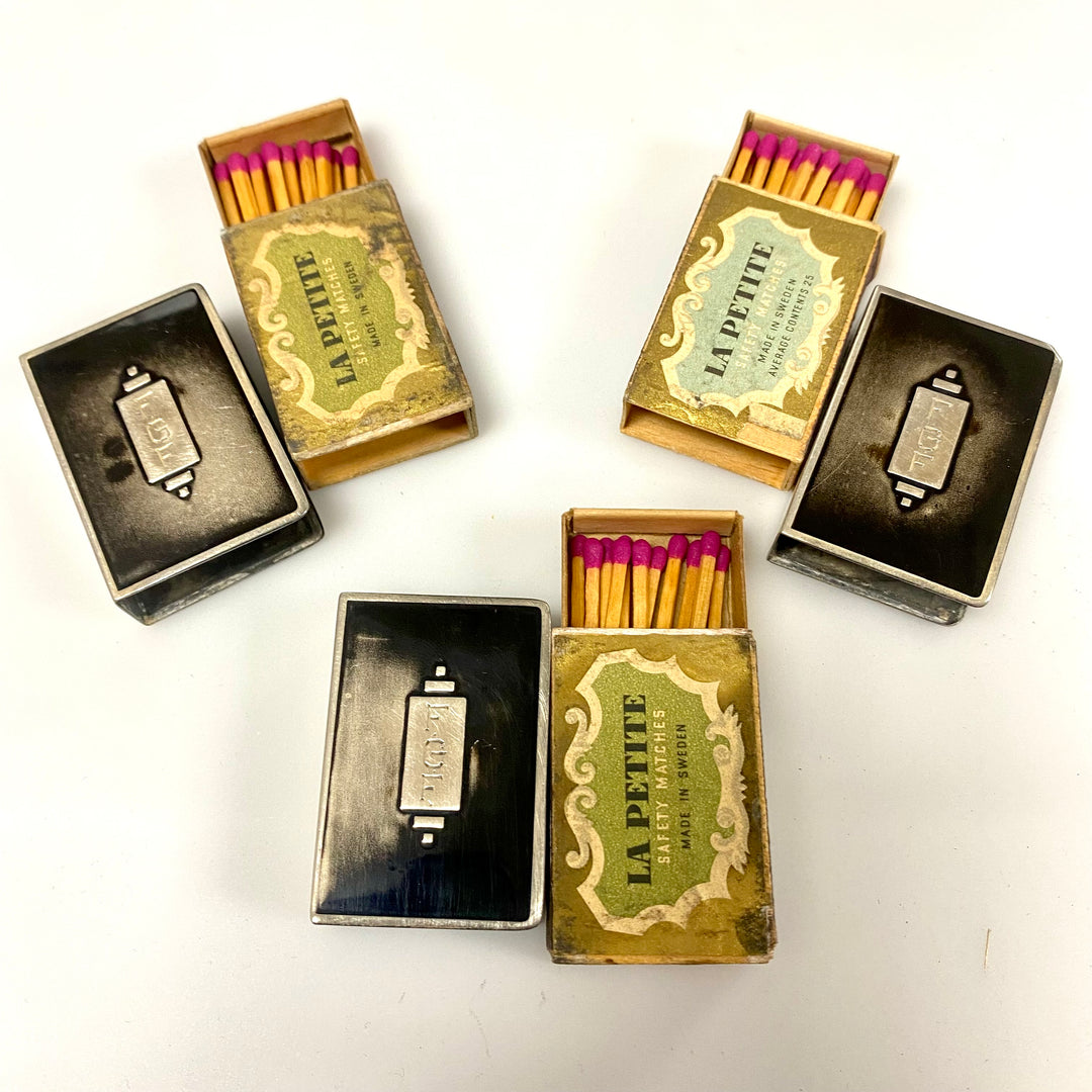 u886 Vintage Sterling Silver Jewish Torah Match Box Holder Lot of 3 Collectibles