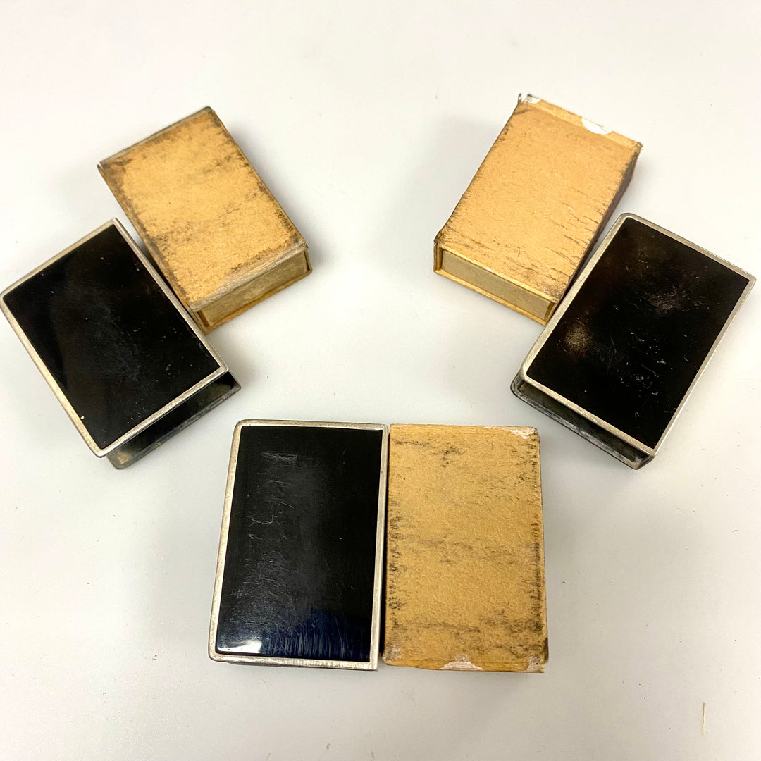 u886 Vintage Sterling Silver Jewish Torah Match Box Holder Lot of 3 Collectibles