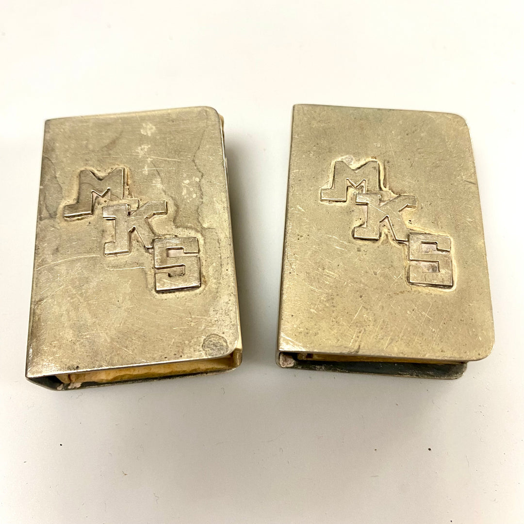 u887 Vintage Sterling Silver H.A.R. Match Box Holder Lot of 2 Collectibles
