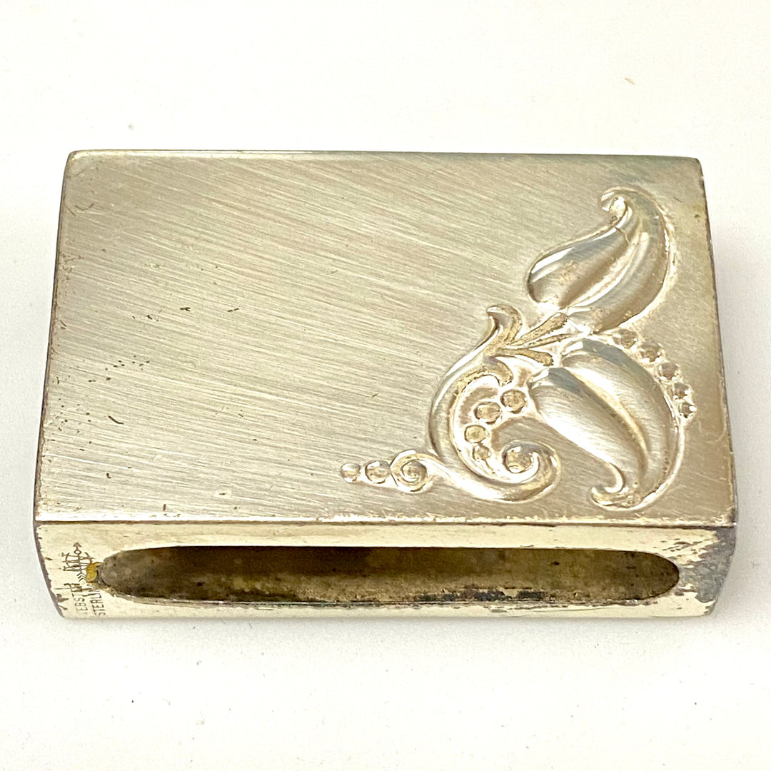 u889 Vintage Sterling Silver Webster Match Box Holder Collectibles