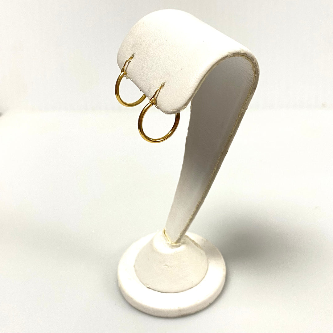 u909 Vintage Classic 10K Yellow Gold Hoop Dangle Earrings