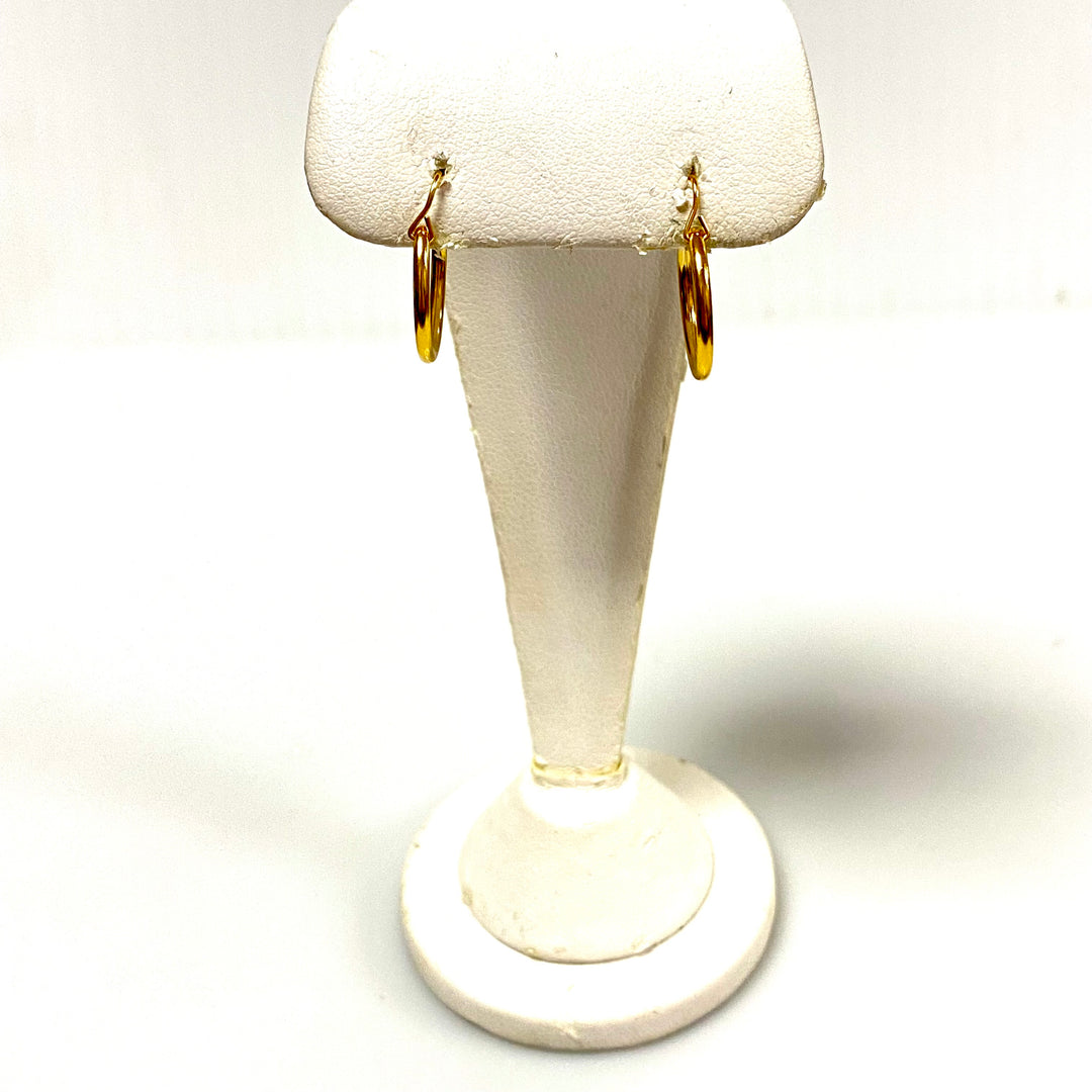 u909 Vintage Classic 10K Yellow Gold Hoop Dangle Earrings