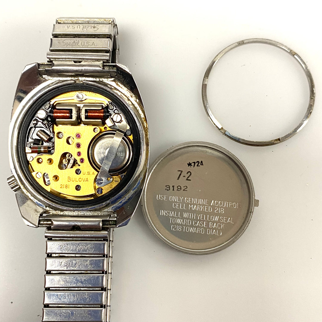 u911 Vintage Accutron Bulova Stainless Steel J194055 Men's Wrist Watch USA