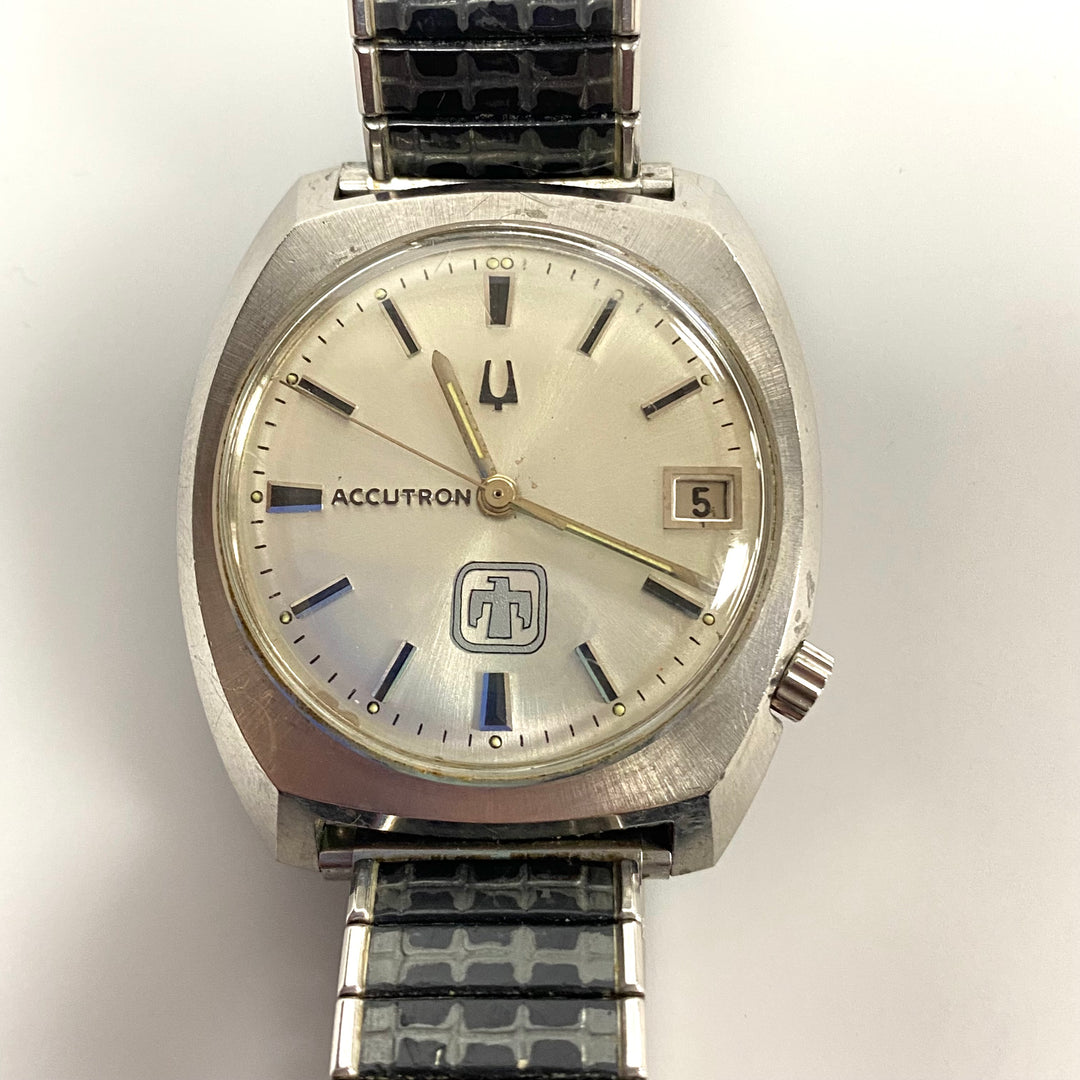 u911 Vintage Accutron Bulova Stainless Steel J194055 Men's Wrist Watch USA