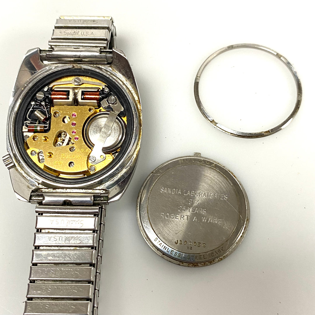 u911 Vintage Accutron Bulova Stainless Steel J194055 Men's Wrist Watch USA