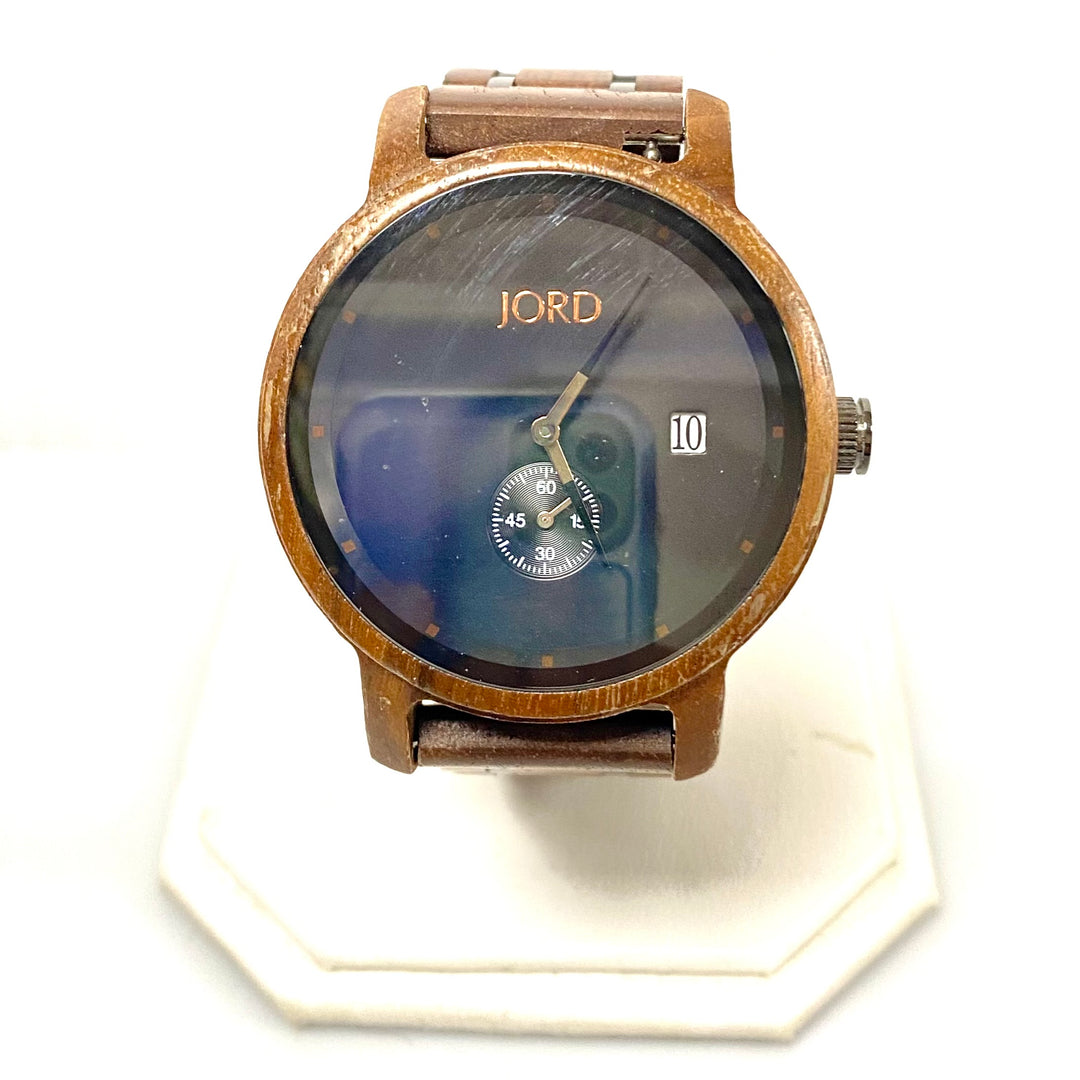 u928 JORD Stainless Steel & Natural Wood Men's Wrist Watch Born in St. Louis