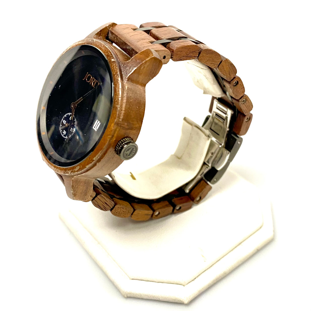 u928 JORD Stainless Steel & Natural Wood Men's Wrist Watch Born in St. Louis