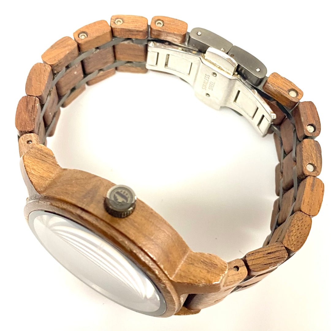 u928 JORD Stainless Steel & Natural Wood Men's Wrist Watch Born in St. Louis