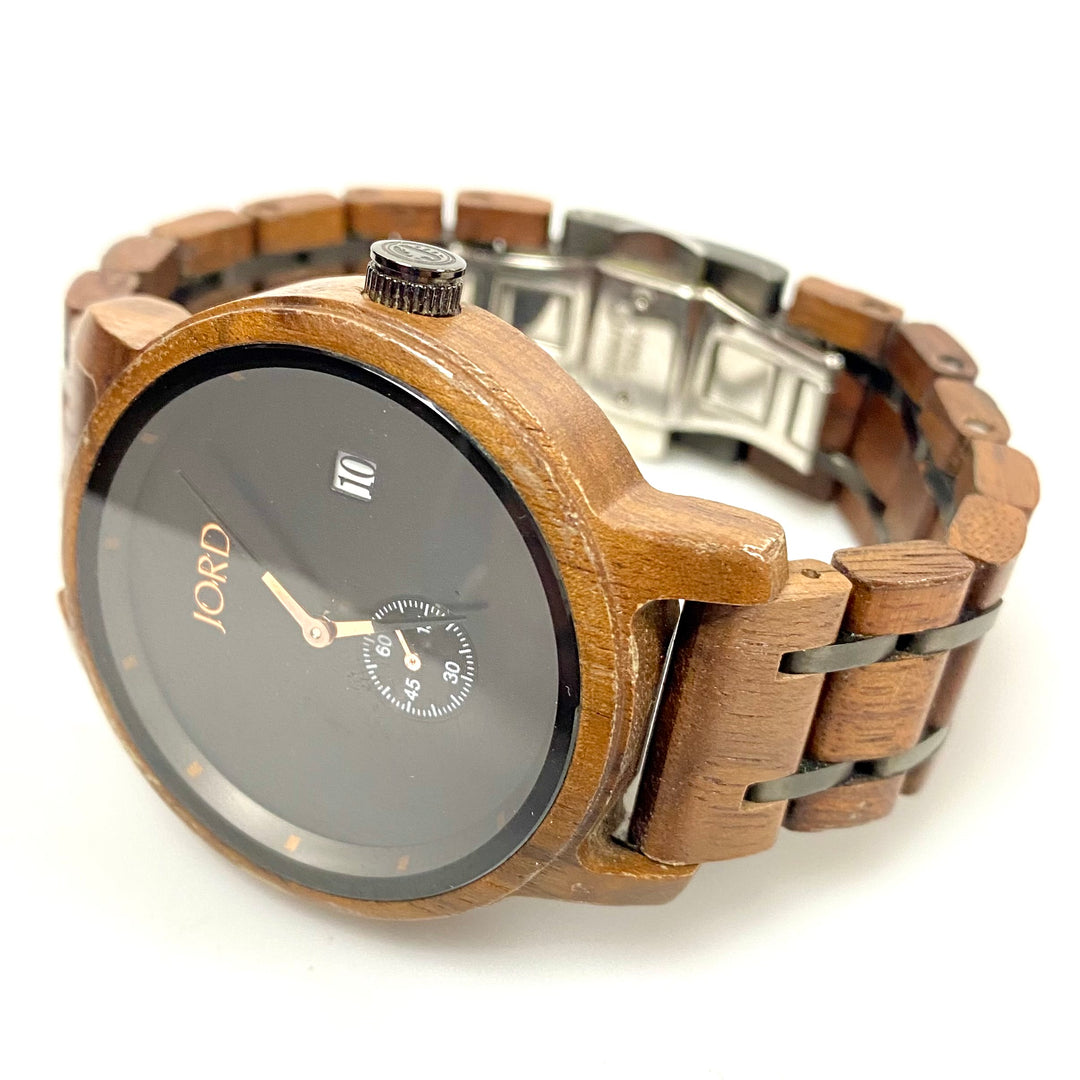 u928 JORD Stainless Steel & Natural Wood Men's Wrist Watch Born in St. Louis