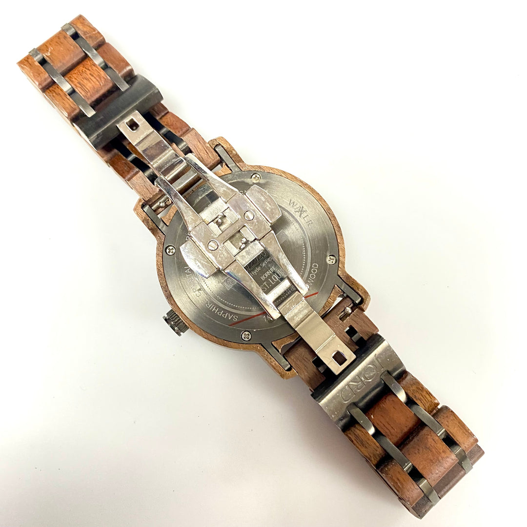 u928 JORD Stainless Steel & Natural Wood Men's Wrist Watch Born in St. Louis