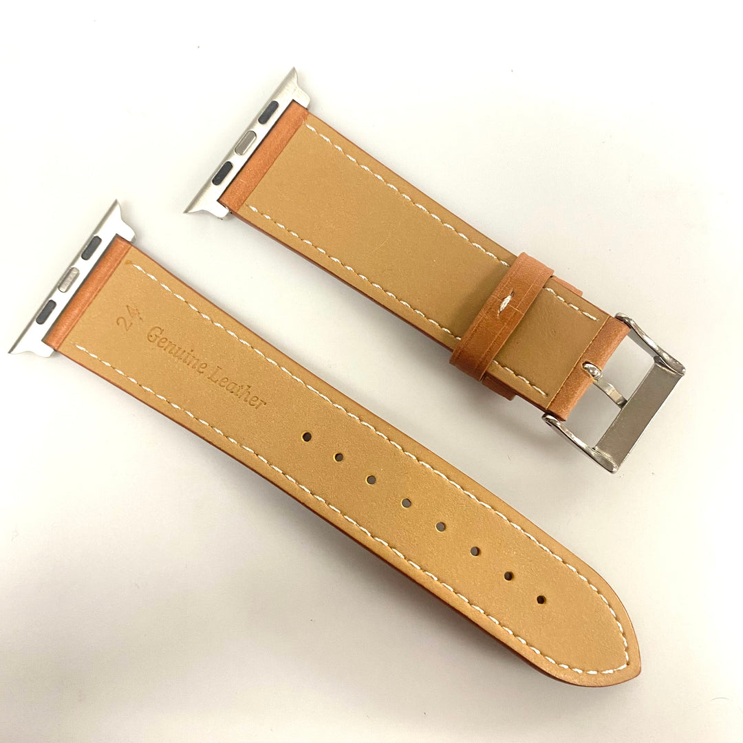 u938 Genuine Leather Two-Piece 24mm Apple Watch Band Bracelet