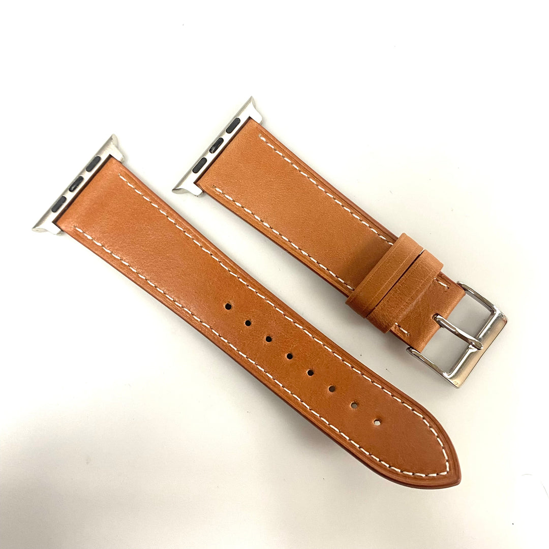u938 Genuine Leather Two-Piece 24mm Apple Watch Band Bracelet