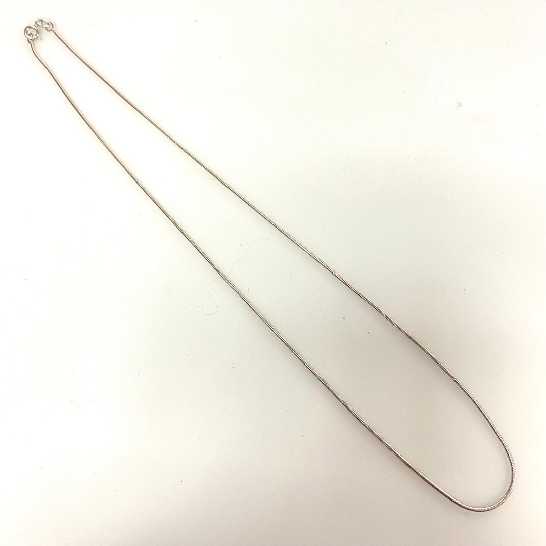 u946 Vintage 14K White Gold Italy Snake Style Chain Necklace 16" Long