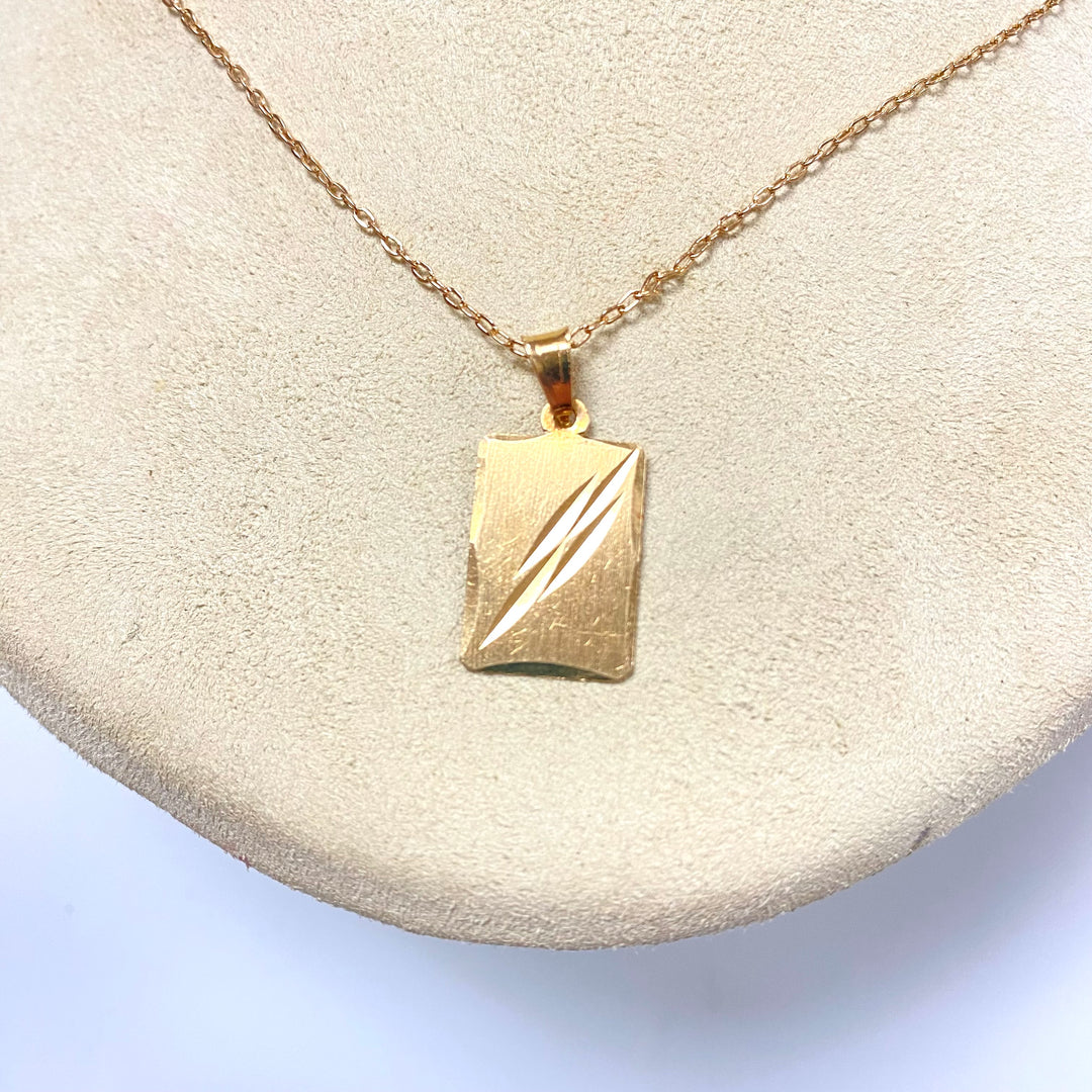 u954 Vintage 14K Rose Gold 25" Cable Chain Necklace 14K RG Pendant Made in USSR