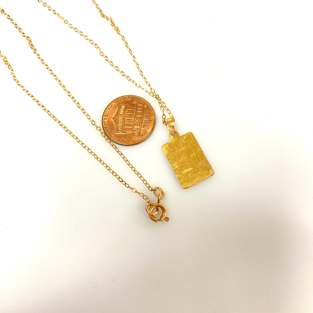 u954 Vintage 14K Rose Gold 25" Cable Chain Necklace 14K RG Pendant Made in USSR