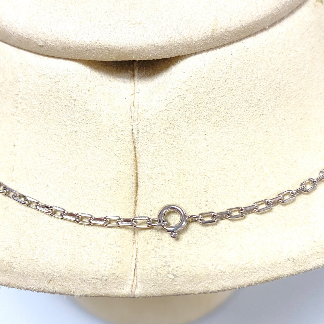 u955 Vintage Sterling Silver Pendant Link Chain Necklace 18" Long Presbyterian