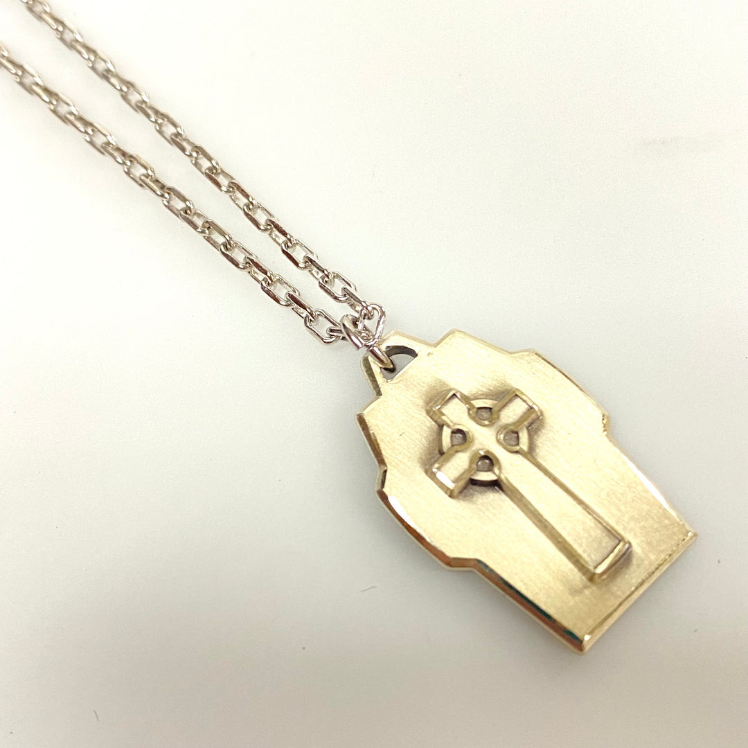 u955 Vintage Sterling Silver Pendant Link Chain Necklace 18" Long Presbyterian