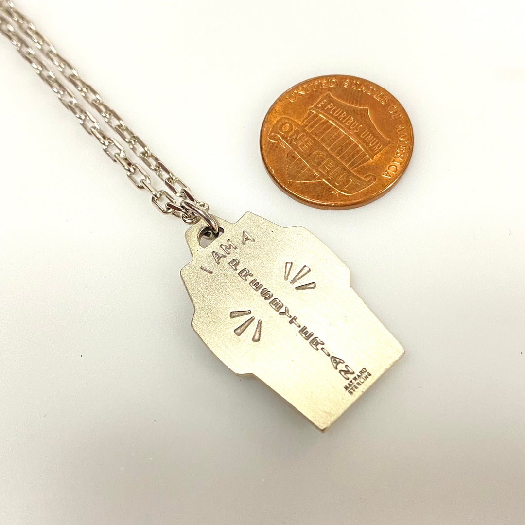 u955 Vintage Sterling Silver Pendant Link Chain Necklace 18" Long Presbyterian