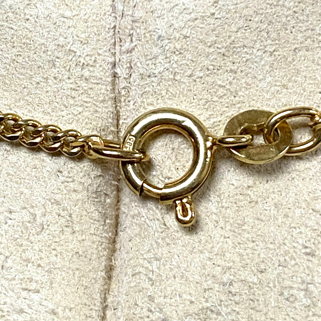 u966 Vintage 14K Yellow Gold Station Style Chain Necklace 24" Long