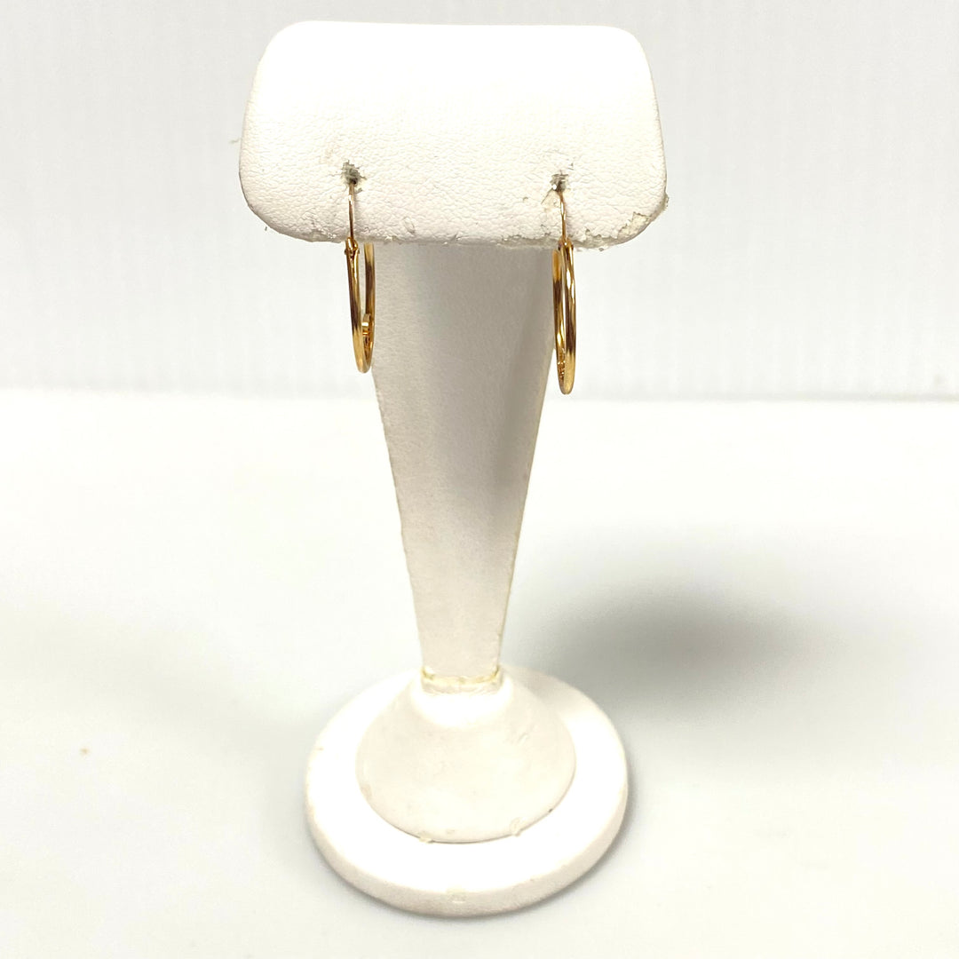 u992 Vintage Classic 14K Yellow Gold Hanging Hoop Earrings