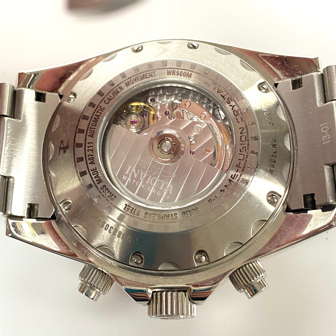 v008 INVICTA Reserve Pro-Diver 500m WR Stainless Steel Champagne Dial Men's Wrist Watch #13986 Flame-Fusion Crystal +Box