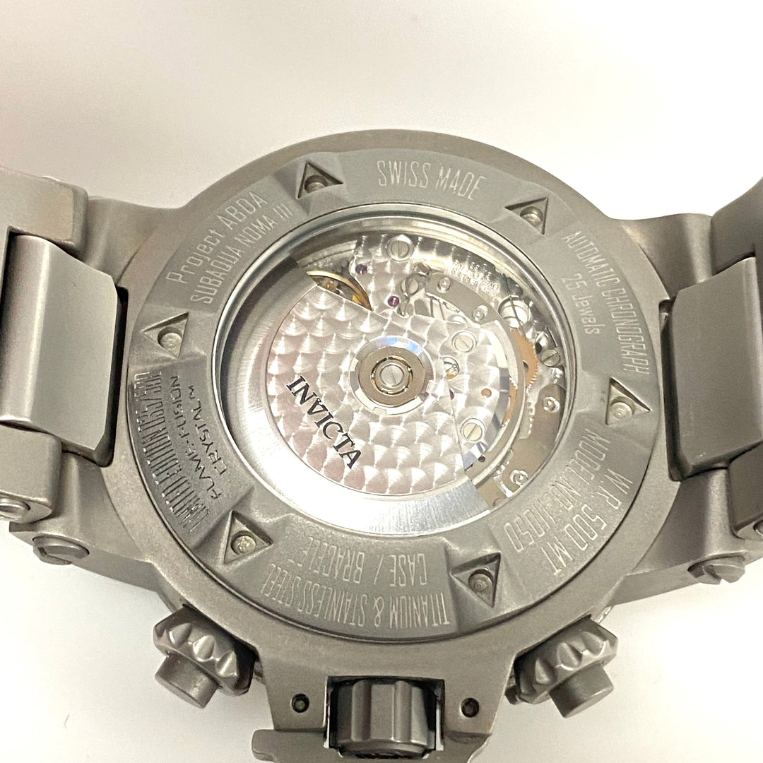 v010 INVICTA Subaqua Noma III 500m WR Chrono Limited Edition SS Titanium Wrist Watch 11050 +Box