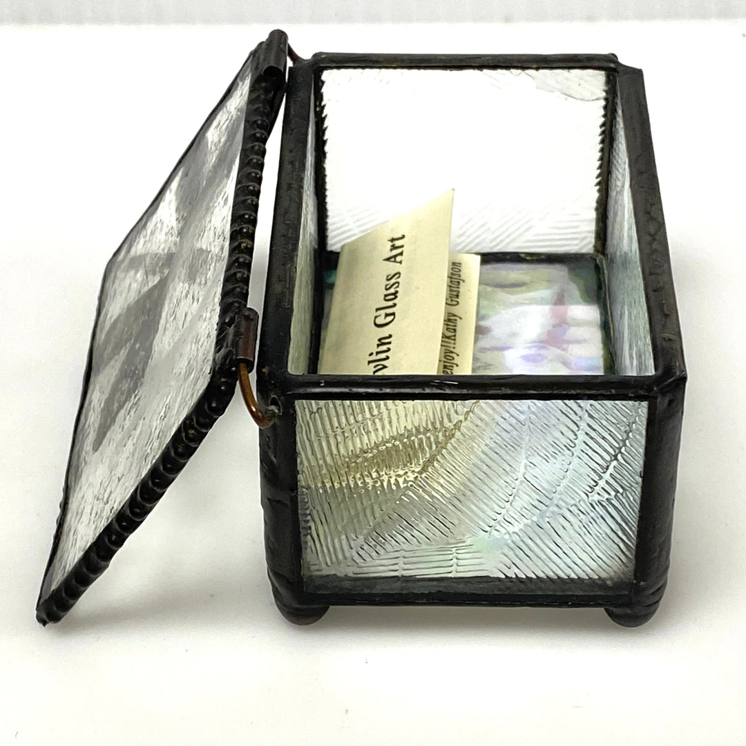 v014 Vintage J Devlin Glass Art Collection Trinket Jewelry Gift Souvenir Box