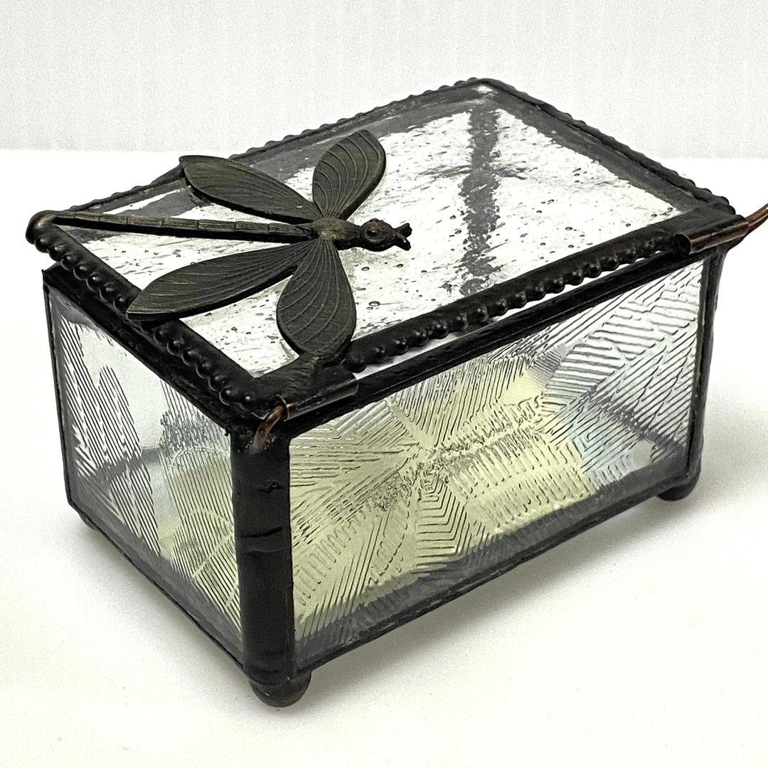 v014 Vintage J Devlin Glass Art Collection Trinket Jewelry Gift Souvenir Box