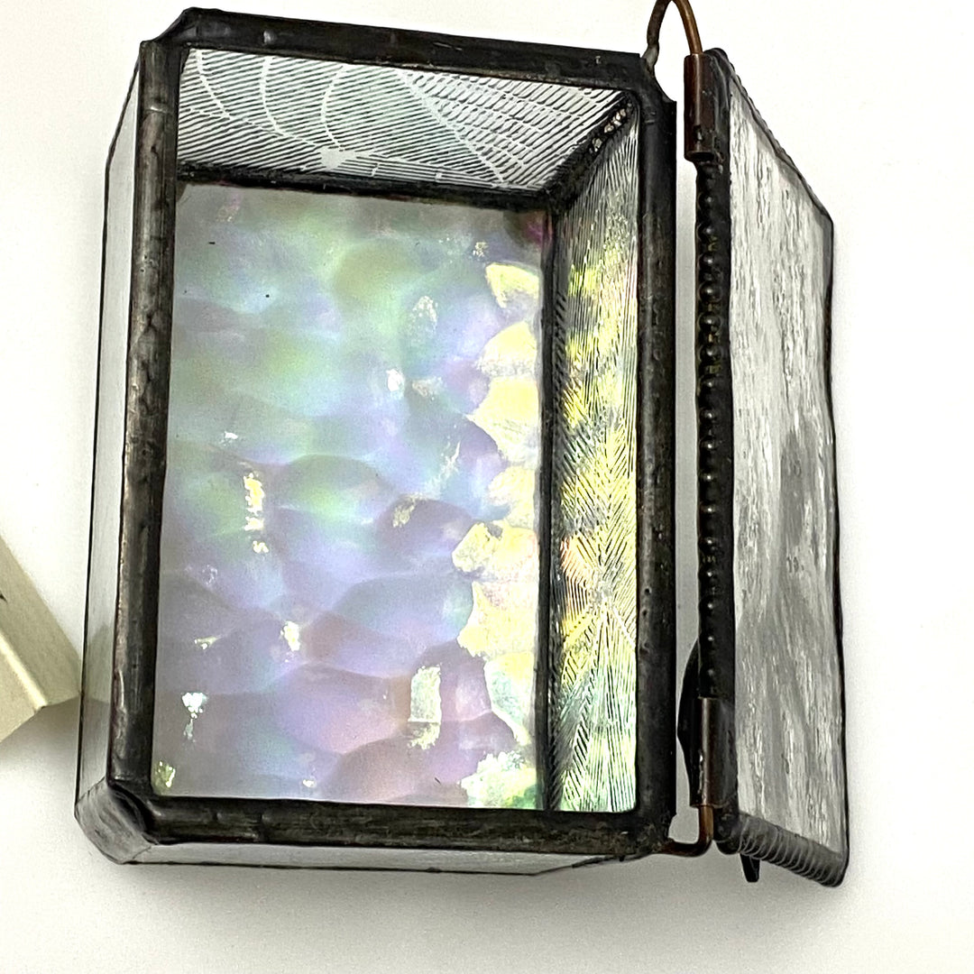 v014 Vintage J Devlin Glass Art Collection Trinket Jewelry Gift Souvenir Box