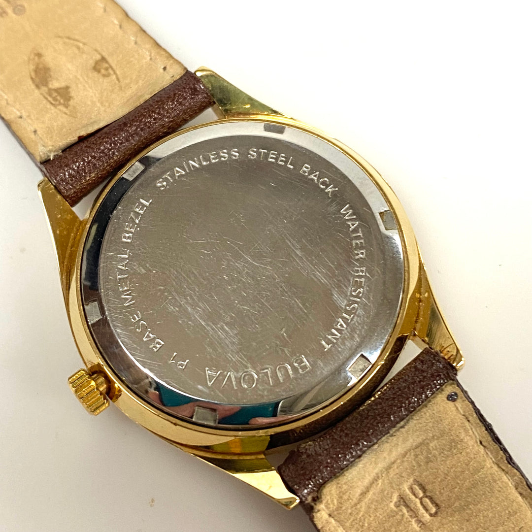 v017 Vintage BULOVA Hand Winding Mechanical Stainless Back 17 Jewels Wrist Watch