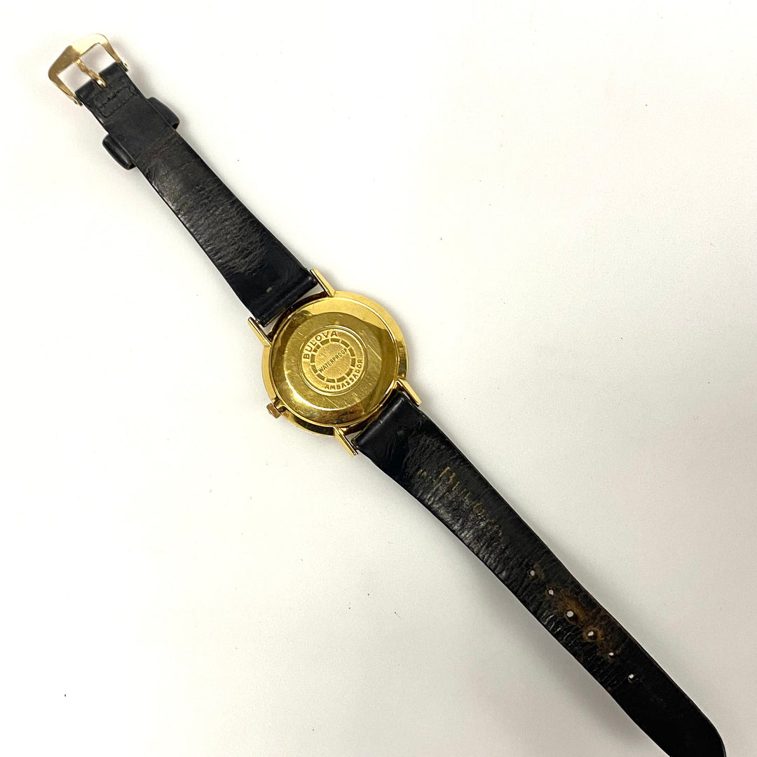 v019 Vintage Bulova Ambassador Automatic Gold Tone Swiss 30 Jewels Wrist Watch