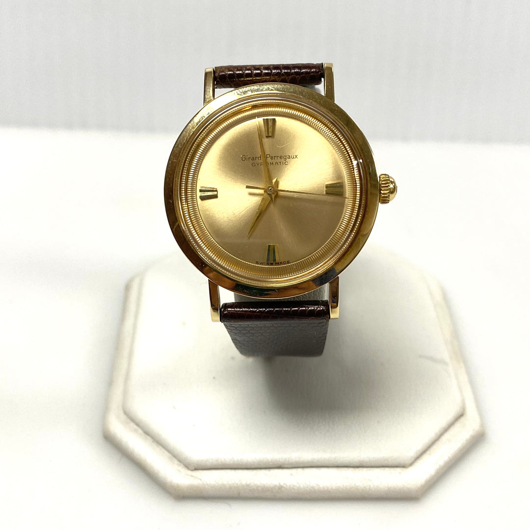 v020 Vintage Girard Perregaux Gyromatic 14K Yellow Gold 17 Jewels Wrist Watch