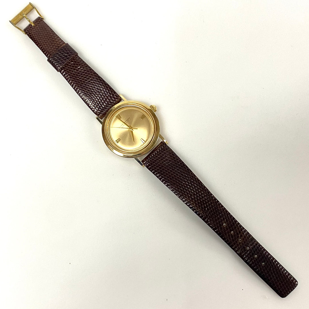 v020 Vintage Girard Perregaux Gyromatic 14K Yellow Gold 17 Jewels Wrist Watch