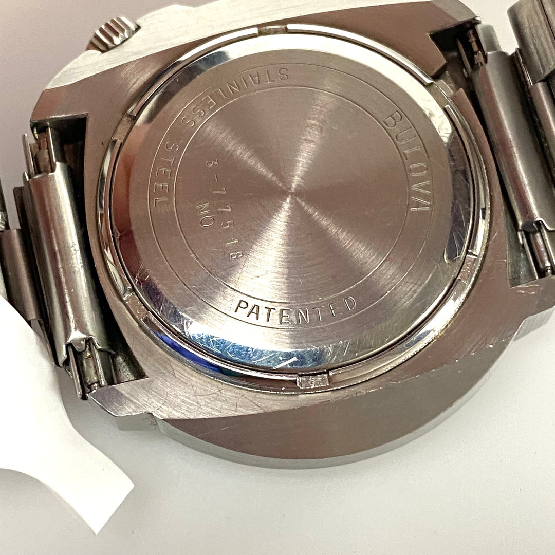 v022 Vintage Bulova Accutron Sputric 2181 Swiss Stainless Steel Wrist Watch +Box