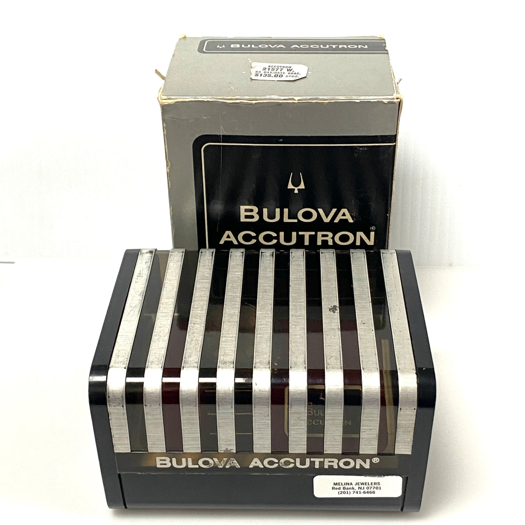 v022 Vintage Bulova Accutron Sputric 2181 Swiss Stainless Steel Wrist Watch +Box