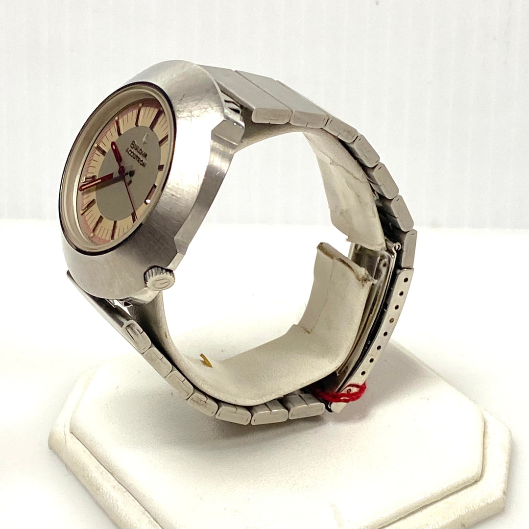 v022 Vintage Bulova Accutron Sputric 2181 Swiss Stainless Steel Wrist Watch +Box