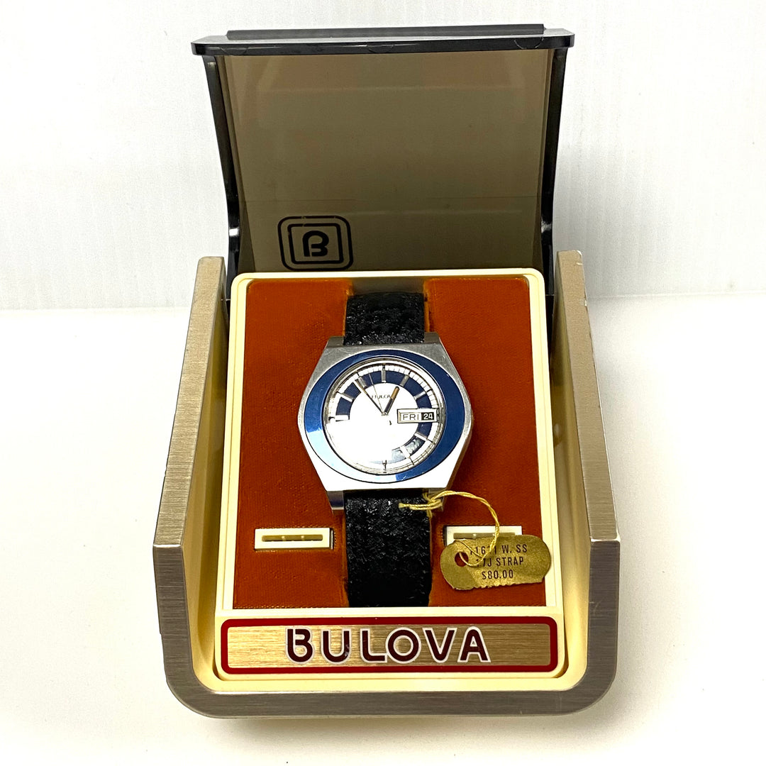 v025 Vintage Bulova Jet Star Automatic Swiss 17J Stainless Steel Wrist Watch WR +Box