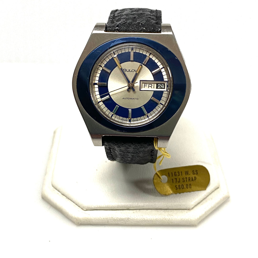 v025 Vintage Bulova Jet Star Automatic Swiss 17J Stainless Steel Wrist Watch WR +Box