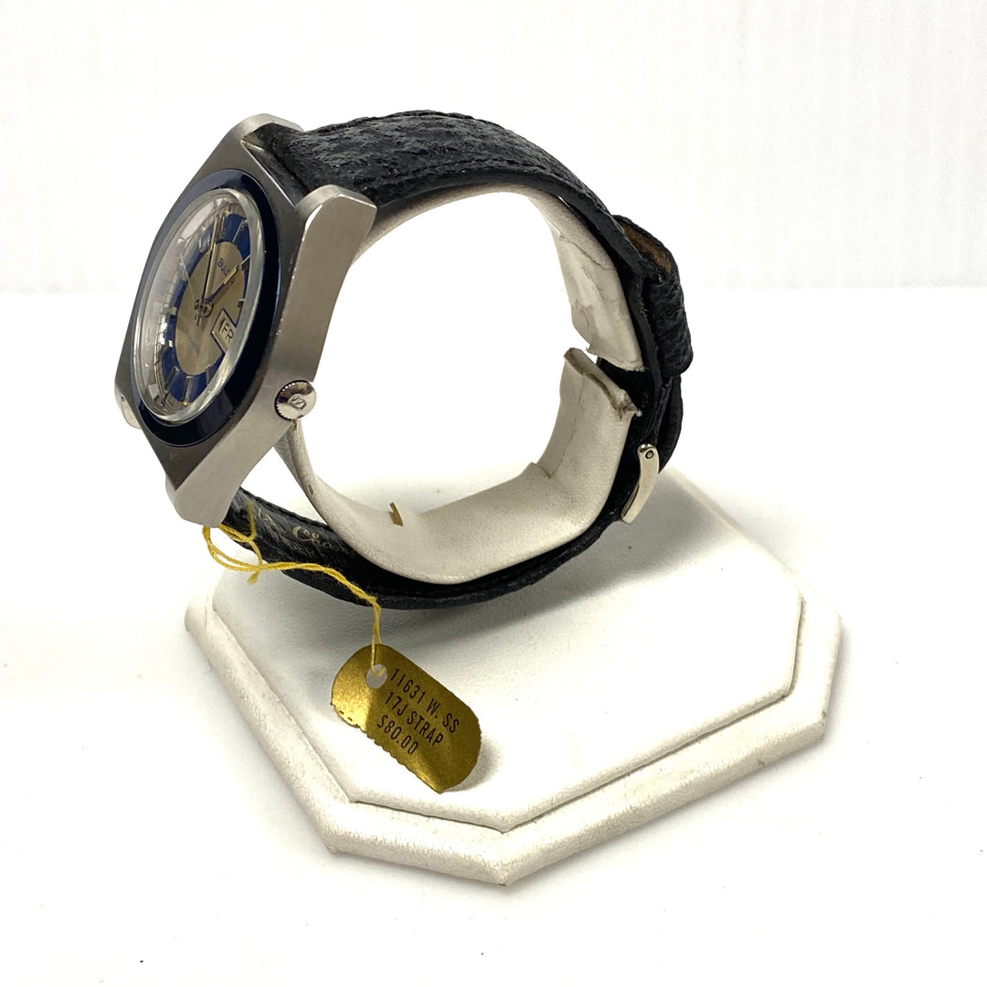 v025 Vintage Bulova Jet Star Automatic Swiss 17J Stainless Steel Wrist Watch WR +Box