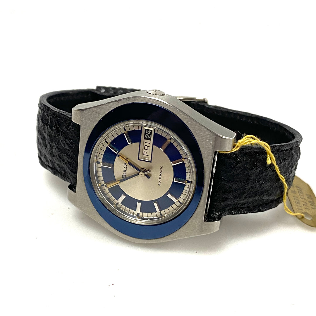 v025 Vintage Bulova Jet Star Automatic Swiss 17J Stainless Steel Wrist Watch WR +Box