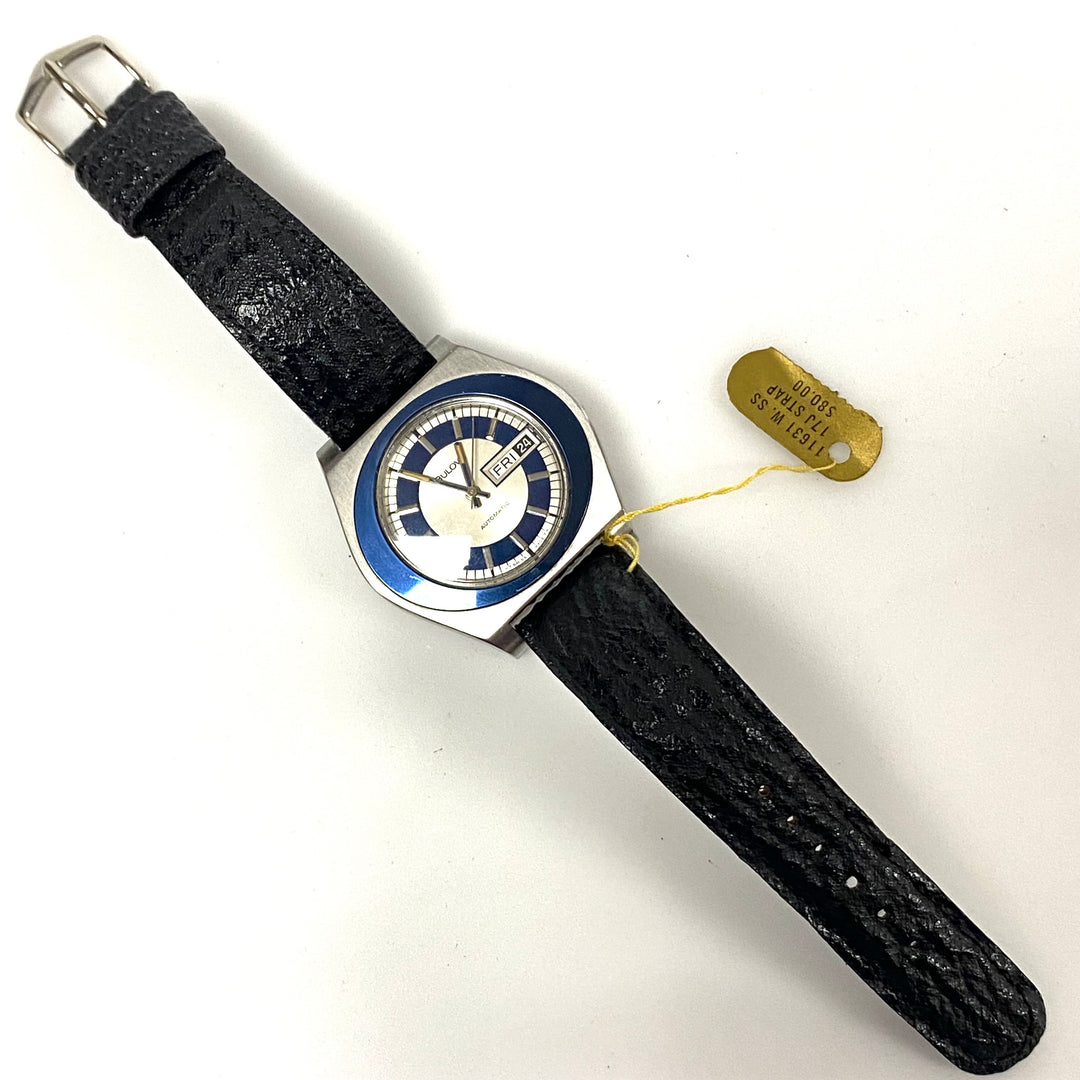 v025 Vintage Bulova Jet Star Automatic Swiss 17J Stainless Steel Wrist Watch WR +Box