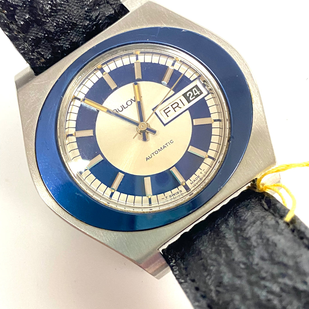 v025 Vintage Bulova Jet Star Automatic Swiss 17J Stainless Steel Wrist Watch WR +Box