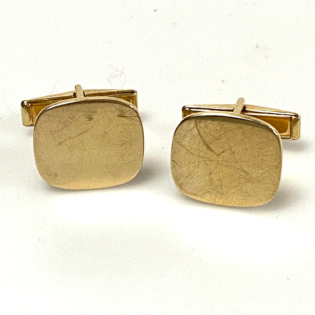 v029 Vintage 14k Yellow Gold Solid Men's Cufflinks