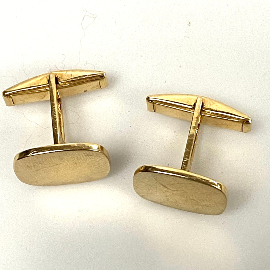 v029 Vintage 14k Yellow Gold Solid Men's Cufflinks