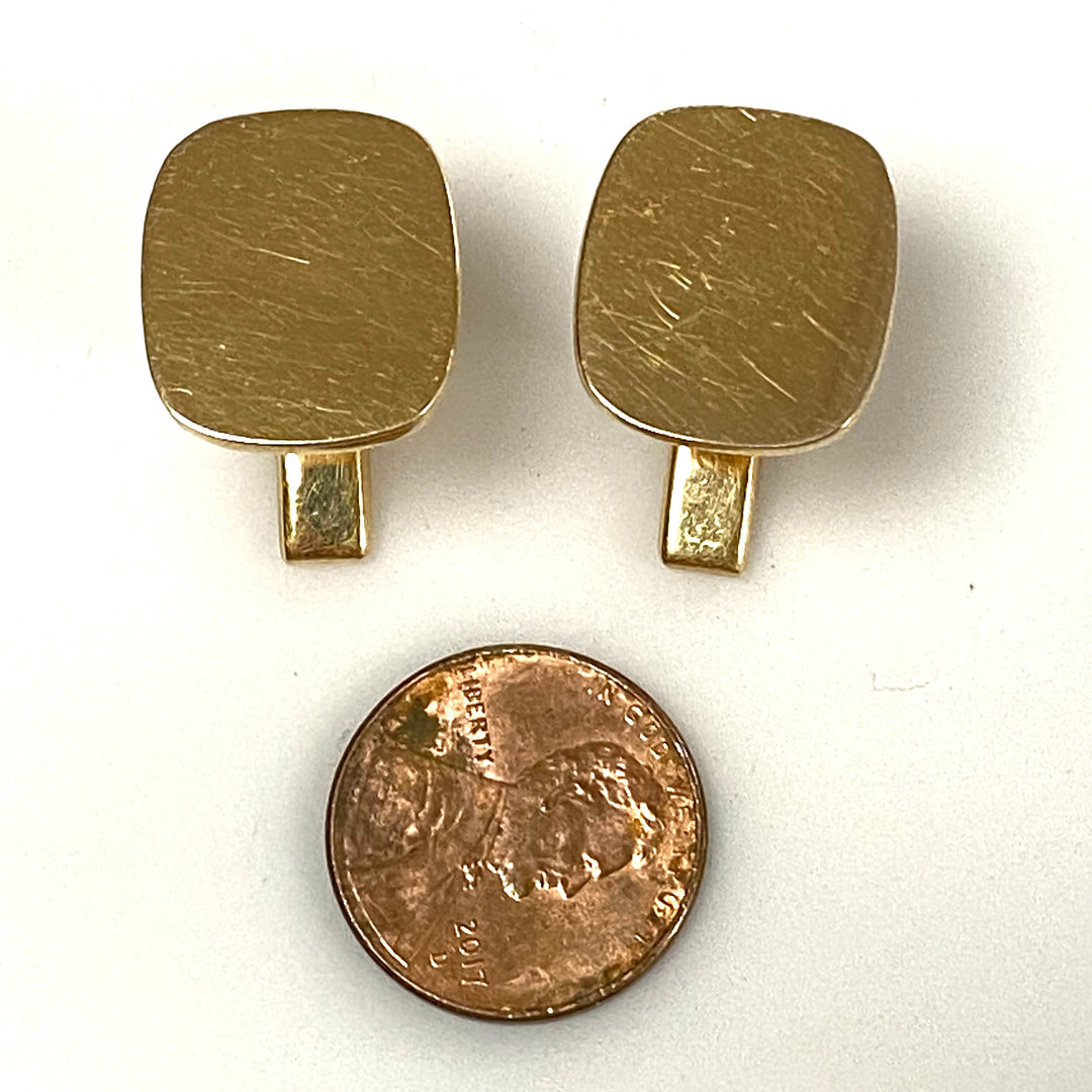 v029 Vintage 14k Yellow Gold Solid Men's Cufflinks